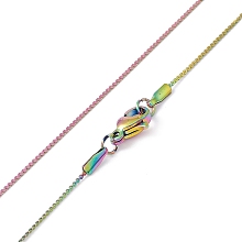 Honeyhandy Ion Plating(IP) 304 Stainless Steel Serpentine Chain Necklace for Men Women, Rainbow Color, 15.75 inch(40cm)