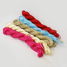 Honeyhandy Nylon Thread, Nylon Jewelry Cord for Custom Woven Bracelets Making, Mixed Color, 1mm, about 26.24 yards(24m)/bundle, 10bundles/bag, about 262.46 yards(240m)/bag