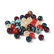 Honeyhandy Acrylic Beads, Imitation Gemstone Style, Rondelle, Mixed Color, 11.5x9.5mm, Hole: 5.5mm, about 760pcs/500g