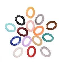 Honeyhandy Oval Imitation Gemstone Acrylic Linking Rings, Mixed Color, 37x28x3.5mm, about 250pcs/500g