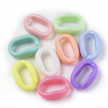 Honeyhandy Acrylic Linking Rings, Quick Link Connectors, For Jewelry Cable Chains Making, Oval, Mixed Color, 16x11x6.5mm, Inner Diameter: 11x5mm, about 1136pcs/500g