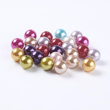 Honeyhandy Colorful Acrylic Beads, Imitation Pearl Style, Round, Mixed Color, 14mm, Hole: 2mm, about 370pcs/500g