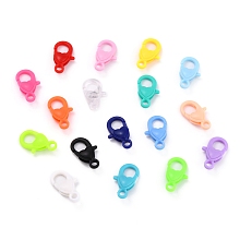 Honeyhandy Plastic Lobster Claw Clasps, Heart, Mixed Color, 22.5x13x6.5mm, Hole: 3mm