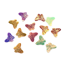 Honeyhandy Ornament Accessories Disc Plastic Paillette Links, Sequins Beads, Butterfly, Mixed Color, 23x30x0.5mm, Hole: 1mm, about 3000pcs/500g