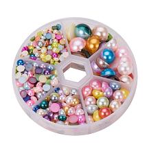 ARRICRAFT 1 Box Mixed Color Mixed Sizes Flat back Pearl Cabochon, about 690pcs/box