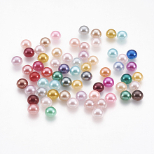 Honeyhandy 5000pcs ABS Plastic Imitation Pearl Cabochons, Half Round, Mixed Color, 5x2.5mm