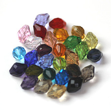 Honeyhandy Imitation Austrian Crystal Beads, Grade AAA, Faceted, Bicone, Mixed Color, 8x11mm, Hole: 0.9~1mm