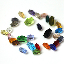 Honeyhandy Imitation Austrian Crystal Beads, Grade AAA, Faceted, Column, Mixed Color, 8x5.5mm, Hole: 0.7~0.9mm