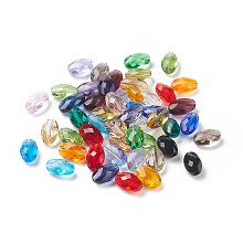 Honeyhandy Imitation Austrian Crystal Beads, Grade AAA, Faceted, Oval, Mixed Color, 9.5x6x4.5mm, Hole: 0.7~0.9mm