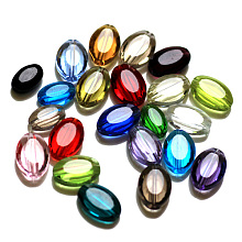 Honeyhandy Imitation Austrian Crystal Beads, Grade AAA, Faceted, Oval, Mixed Color, 13x10x5mm, Hole: 0.9~1mm