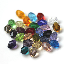 Honeyhandy Imitation Austrian Crystal Beads, Grade AAA, Faceted, Bicone, Mixed Color, 6x8mm, Hole: 0.7~0.9mm