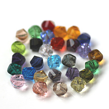 Honeyhandy Imitation Austrian Crystal Beads, Grade AAA, Faceted, Polygon, Mixed Color, 6mm, Hole: 0.7~0.9mm