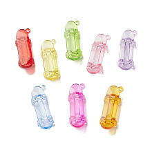 Honeyhandy Transparent Acrylic Pendants, Scooter, Mixed Color, 55x18x10mm, Hole: 3mm, about 105pcs/500g