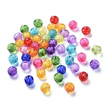 Honeyhandy Transparent Acrylic Beads, Bead in Bead, Round, Pumpkin, Mixed Color, 20mm, Hole: 3mm, about 180pcs/500g