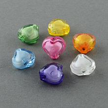 Honeyhandy Transparent Acrylic Beads, Bead in Bead, Faceted, Heart, Mixed Color, 19x20x11mm, Hole: 3mm, about 230pcs/500g