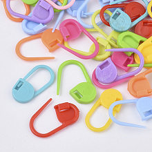 Honeyhandy Plastic Knitting Crochet Locking Stitch Markers Holder, Mixed Color, 21x11x3mm, Hole: 8x10mm, about 200pcs/bag