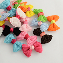 Honeyhandy Handmade Woven Costume Accessories, Yarn Bowknot, Mixed Color, 37x55x18mm, about 200pcs/bag