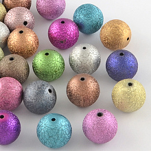 Arricraft Crapy Exterior Acrylic Beads, Round, Mixed Color, 20mm, Hole: 2mm