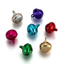 Honeyhandy Aluminum Bell Pendants, Mixed Color, 14x11.5x10mm, Hole: 2mm