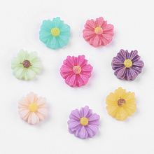 ARRICRAFT Mixed Resin Flower Cabochons, 9x8x3mm