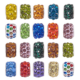 NBEADS 100 Pcs Random Mixed Color Crystal Charms Beads, Rhinestone Large Hole Spacer Beads Fit European Bracelet Snake Chain Jewelry Making