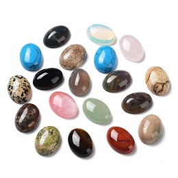 Honeyhandy Gemstone Cabochons, Oval, Natural & Synthetic Mixed Stone, 18x13x5mm