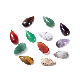 Honeyhandy Natural Mixed Gemstone Cabochons, Teardrop, 20.5x11x5mm