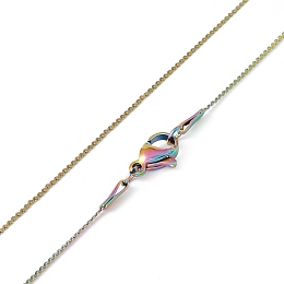 Honeyhandy Ion Plating(IP) 304 Stainless Steel Serpentine Chain Necklace for Men Women, Rainbow Color, 17.72 inch(45cm)