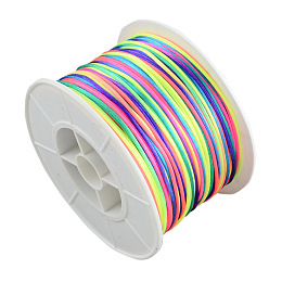 Honeyhandy Round Nylon Thread, for Chinese Knot Making, Colorful, 1mm, 100yards/roll(300 feet/roll)