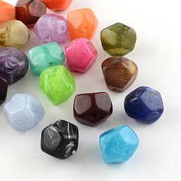 Arricraft Imitation Gemstone Acrylic Beads, Mixed Color, 20x22x21mm, Hole: 3mm, about 89pcs/500g