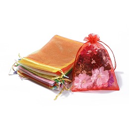 Honeyhandy Organza Bags, Rectangle, Mixed Color, 18x13cm