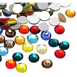 Arricraft About 1440pcs/Bag Color Mixed Glass Flat-Back Rhinestone Faceted Half Round Back Plated Crystal Imitation for Nail Decoration or Jewelry Making