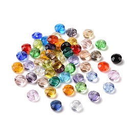 Honeyhandy Imitation Austrian Crystal Beads, Grade AAA, Faceted, Flat Round, Mixed Color, 6x3.5mm, Hole: 0.7~0.9mm