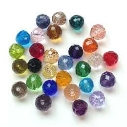 Honeyhandy Imitation Austrian Crystal Beads, Grade AAA, Faceted, Teardrop, Mixed Color, 6mm, Hole: 0.7~0.9mm