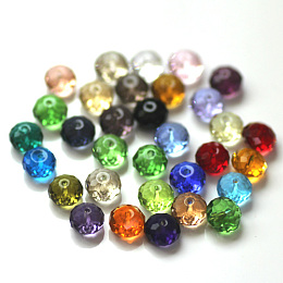 Honeyhandy Imitation Austrian Crystal Beads, Grade AAA, Faceted, Rondelle, Mixed Color, 4x3mm, Hole: 0.7~0.9mm