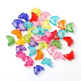 Arricraft Transparent Acrylic Beads, Bead in Bead, Butterfly, Mixed Color, 11x15x6mm, Hole: 2mm, about 670pcs/500g