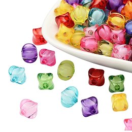 NBEADS Rhombus Transparent Acrylic Beads Mixed Color Bead in Bead for Jewelry Making 2000PCS 500g