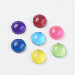 Honeyhandy Mixed Color Transparent Resin Dome Cabochons, 12x5mm