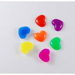 Honeyhandy Resin Cabochons, Heart, Mixed Color, 11x14x4mm