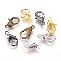 Honeyhandy Zinc Alloy Lobster Claw Clasps, Parrot Trigger Clasps, Mixed Color, 12x6mm, Hole: 1.2mm