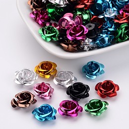 ARRICRAFT 100pcs Aluminum Rose Flower Tiny Metal Beads Size 15x9mm