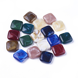 Arricraft Acrylic Beads, Imitation Gemstone Style, Rhombus, Mixed Color, 23x23.5x7mm, Hole: 1.8mm