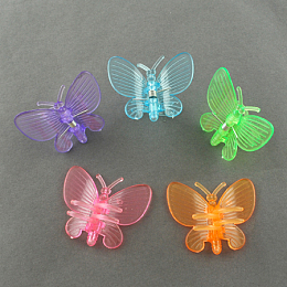 Honeyhandy Acrylic Claw Hair Clips, Butterfly, Mixed Color, 33x39mm