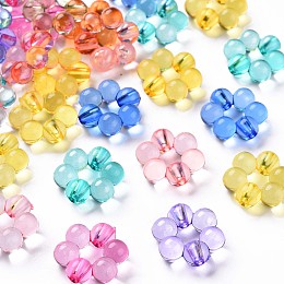 Arricraft Transparent Acrylic Bead Frames, Flower, Mixed Color, 16.5x15.5x6mm, Hole: 2mm