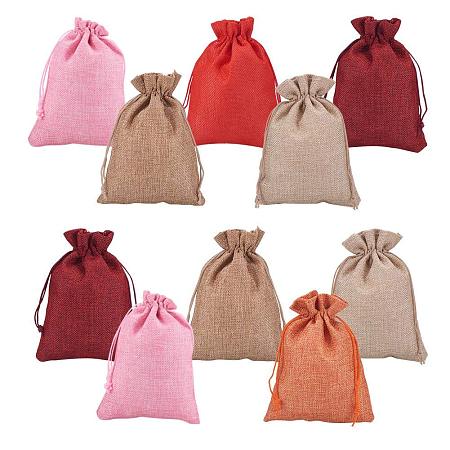 ARRICRAFT 30pcs Burlap Packing Pouches Drawstring Bags 5x7 Gift Bag Jute Packing Storage Linen Jewelry Pouches Sacks for Wedding Party Shower Birthday Christmas Jewelry DIY Craft, Mixed Color