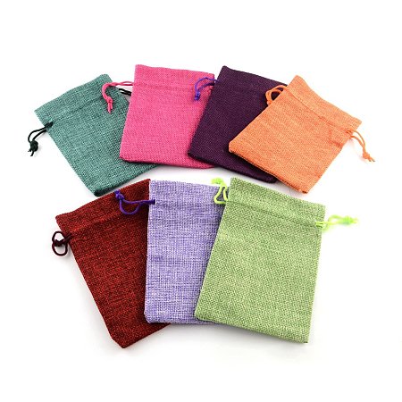 NBEADS 250 Pcs 3.6x2.8 Inch Mixed Color Wedding Pouches Drawstring Bags Jewelry Pouches Gift Pouches