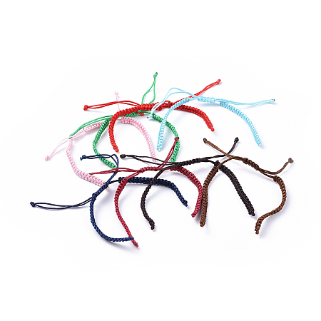 Honeyhandy Braided Nylon Cord for DIY Bracelet Making, Mixed Color, 145~155x5x2mm, Hole: 2~4mm