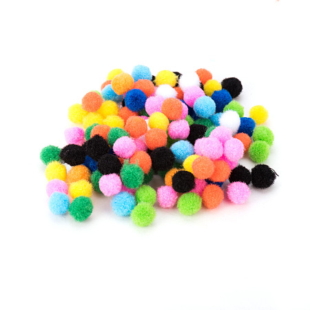 PandaHall Elite 10mm Multicolor Assorted Pom Poms Balls for DIY Doll Craft Party Decoration, about 2000pcs/bag