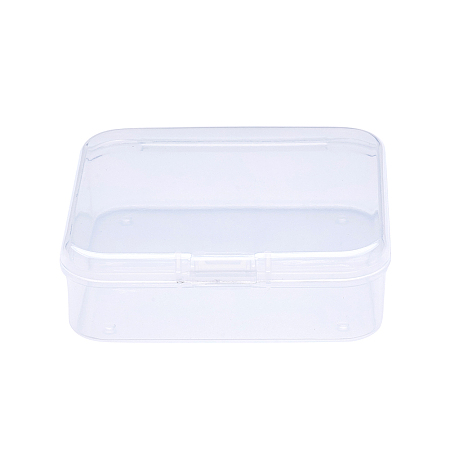 Honeyhandy Square Plastic Bead Storage Containers, Clear, 6.4x6.3x2cm