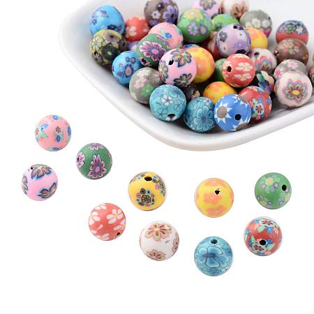 NBEADS 50PCS Mixed Polymer Clay 10mm Round Beads